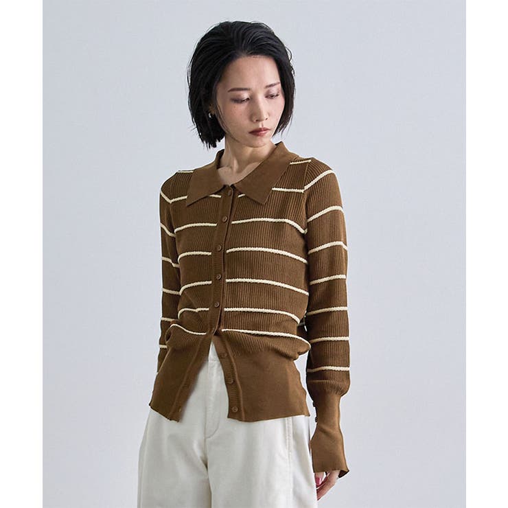 ボーダーポロ衿ニット | futier land | 詳細画像8 