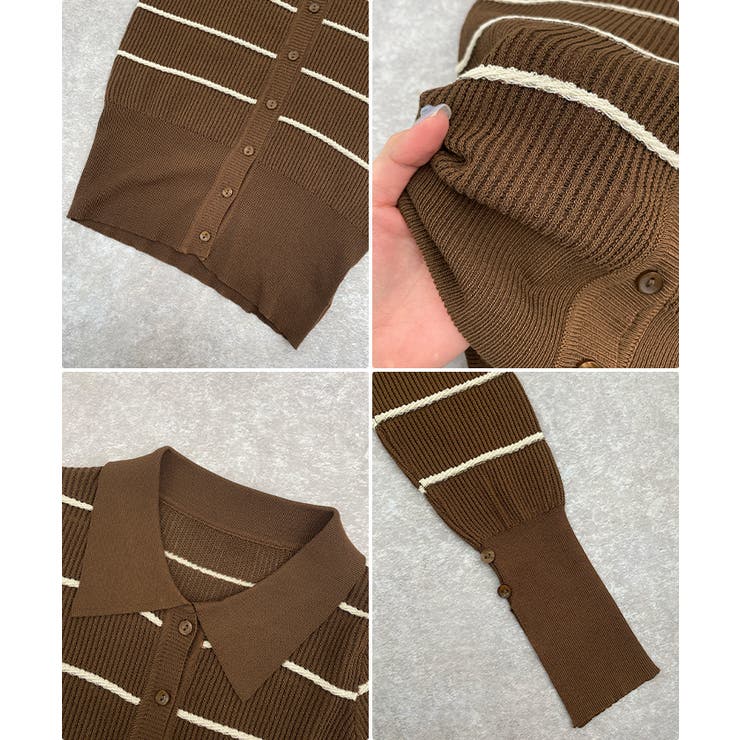 ボーダーポロ衿ニット | futier land | 詳細画像18 