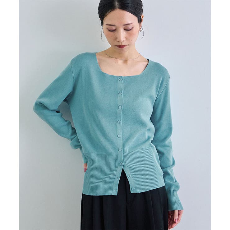 ターコイズブルー | スクエアニットカーディガン | futier land