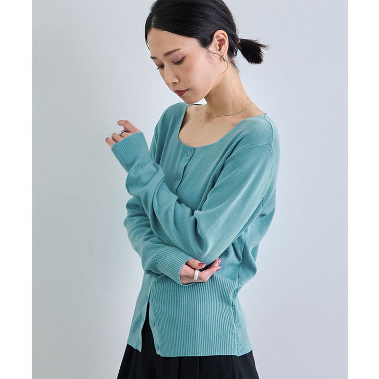 スクエアニットカーディガン | futier land | 詳細画像11 