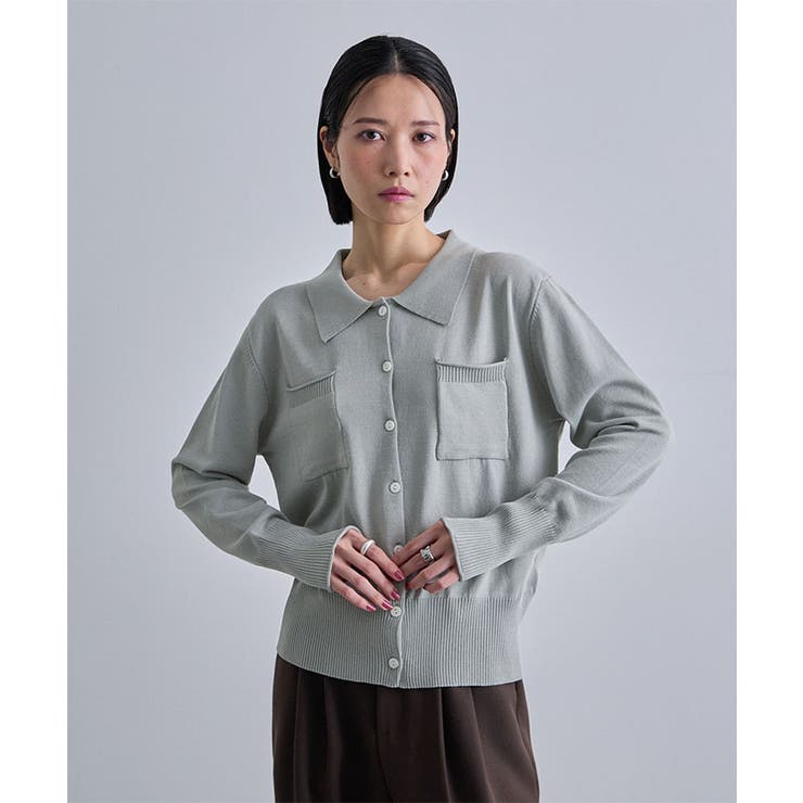 グレー | ポケット付きポロニット | futier land