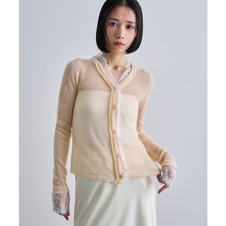 レースドッキングシアーカーディガン | futier land | 詳細画像5 