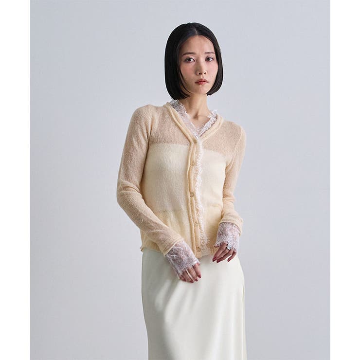 レースドッキングシアーカーディガン | futier land | 詳細画像9 