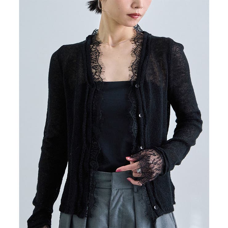 レースドッキングシアーカーディガン | futier land | 詳細画像4 