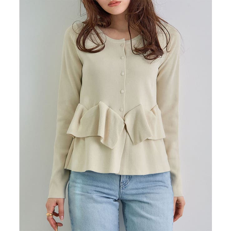 ライトベージュ | ランダムフリルニット | futier land