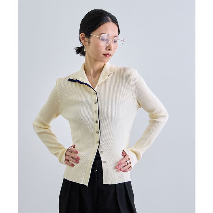 オフホワト | バイカラー2WAYニットトップス | futier land