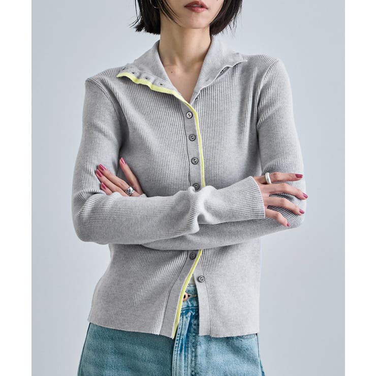 ライトグレー | バイカラー2WAYニットトップス | futier land