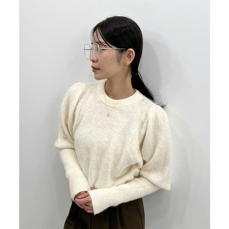 モヘアパフスリーブニットトップス																						 	… | futier land | 詳細画像4 