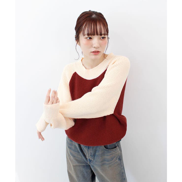 【ABYS】ラグランバイカラーニット | futier land | 詳細画像6 