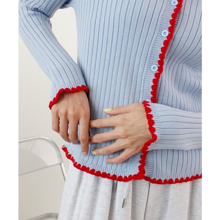 配色ステッチニットカーディガン | futier land | 詳細画像7 