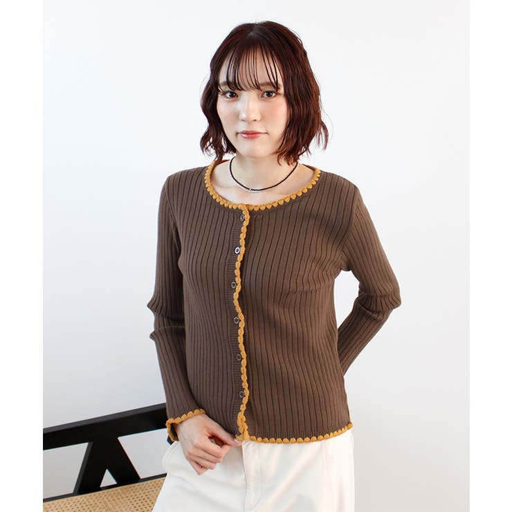 配色ステッチニットカーディガン | futier land | 詳細画像3 