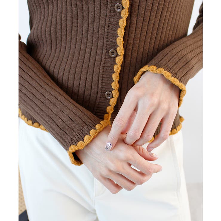 配色ステッチニットカーディガン | futier land | 詳細画像4 