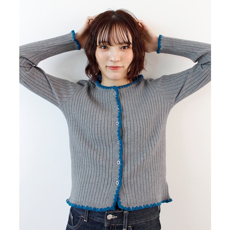 配色ステッチニットカーディガン | futier land | 詳細画像11 