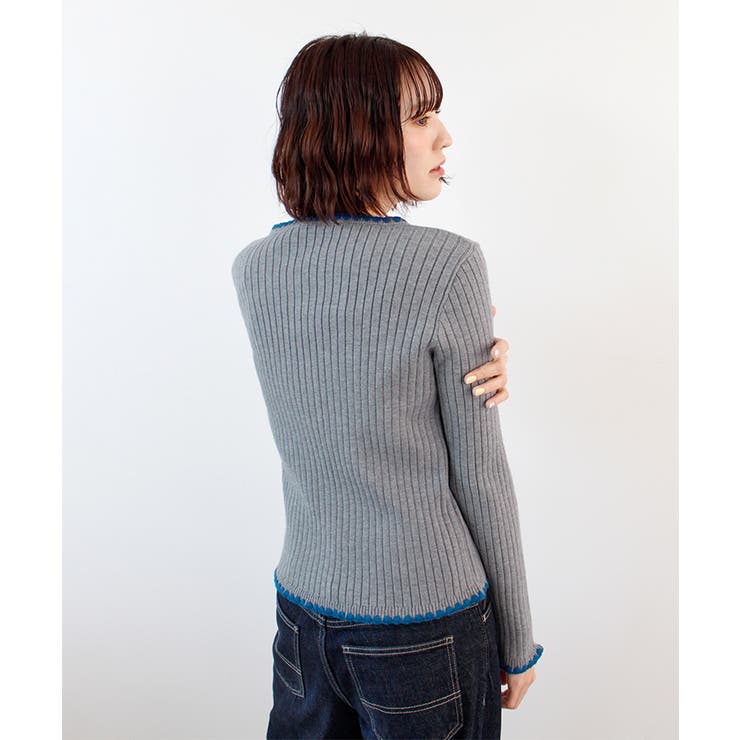 配色ステッチニットカーディガン | futier land | 詳細画像8 