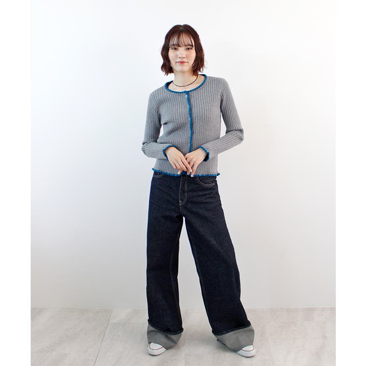 配色ステッチニットカーディガン | futier land | 詳細画像9 