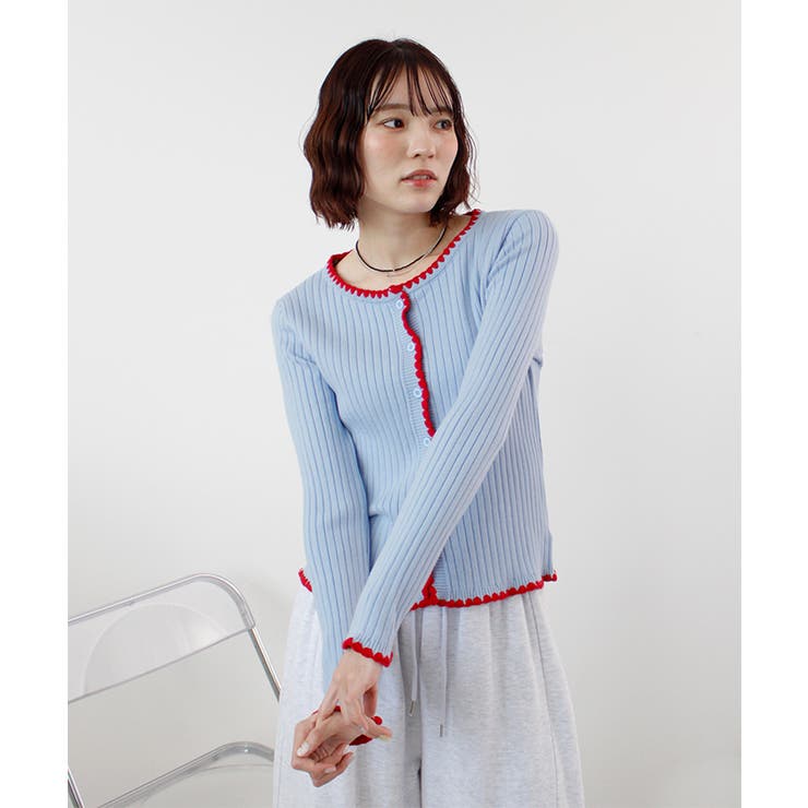 配色ステッチニットカーディガン | futier land | 詳細画像5 