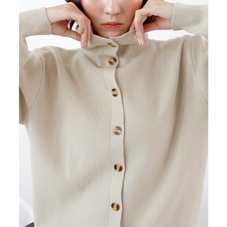 【ABYS】ボタンデザイン2WAYハイネックニット | futier land | 詳細画像7 