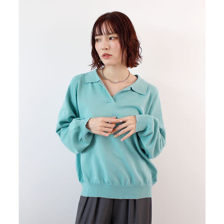 スキッパーポロニットプルオーバー | futier land | 詳細画像9 