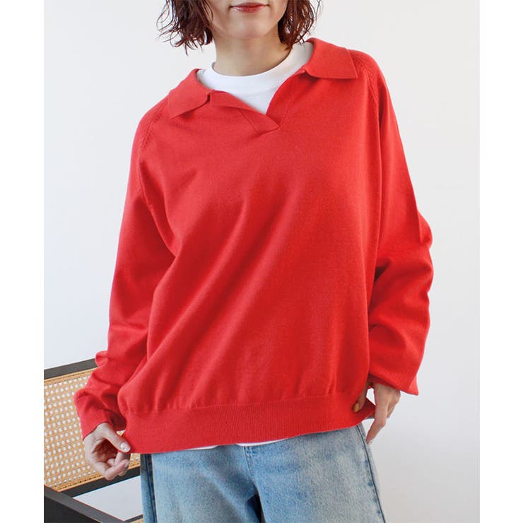 スキッパーポロニットプルオーバー | futier land | 詳細画像3 