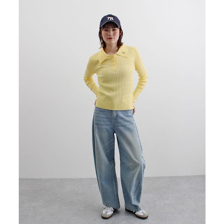 ロゴ刺繍ケーブルポロニット | futier land | 詳細画像20 