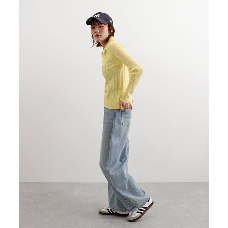 ロゴ刺繍ケーブルポロニット | futier land | 詳細画像21 