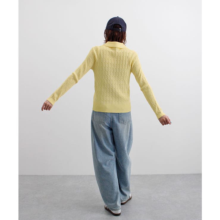 ロゴ刺繍ケーブルポロニット | futier land | 詳細画像22 