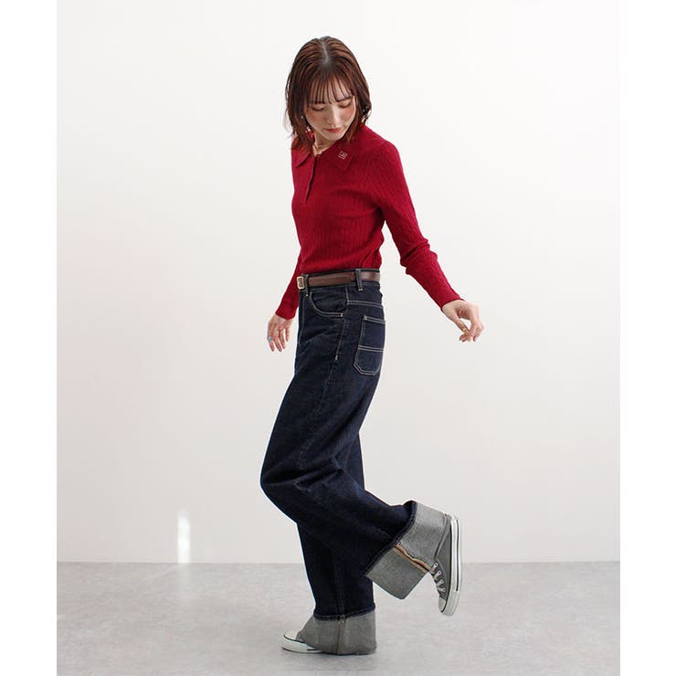 ロゴ刺繍ケーブルポロニット | futier land | 詳細画像24 