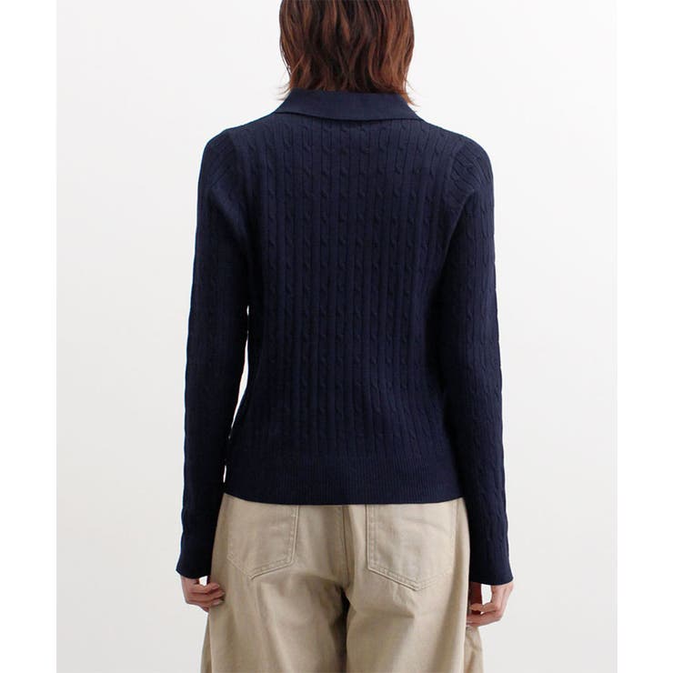 ロゴ刺繍ケーブルポロニット | futier land | 詳細画像26 