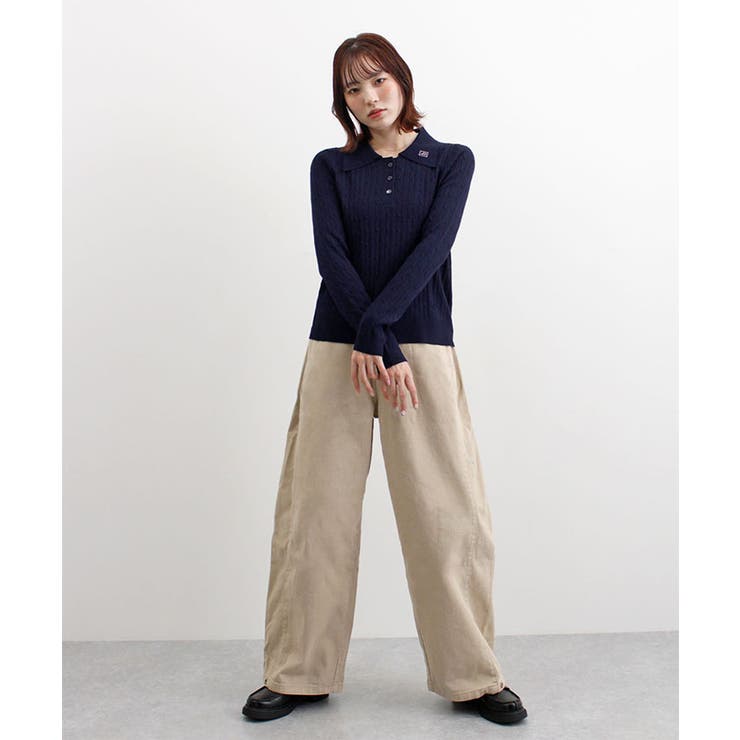 ロゴ刺繍ケーブルポロニット | futier land | 詳細画像28 