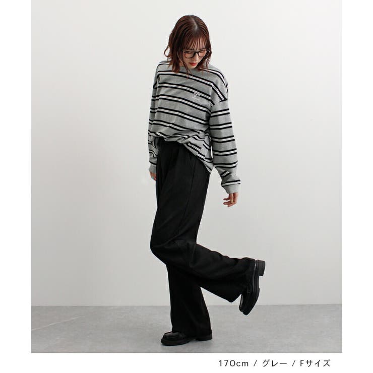 ロゴ刺繍ボーダーロンT | futier land | 詳細画像6 