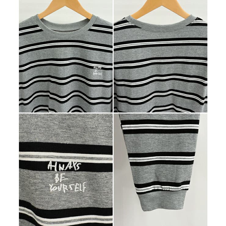 ロゴ刺繍ボーダーロンT | futier land | 詳細画像9 