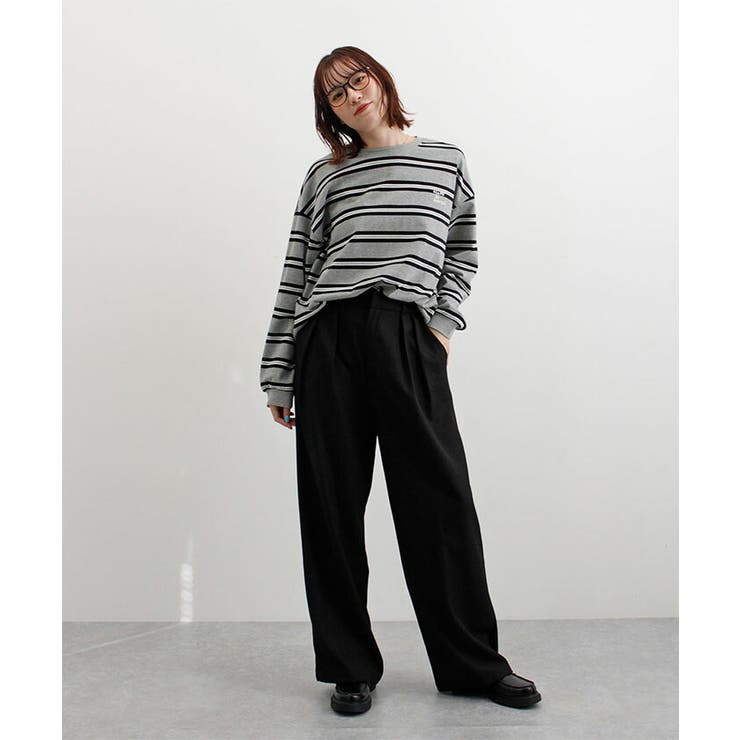 ロゴ刺繍ボーダーロンT | futier land | 詳細画像14 