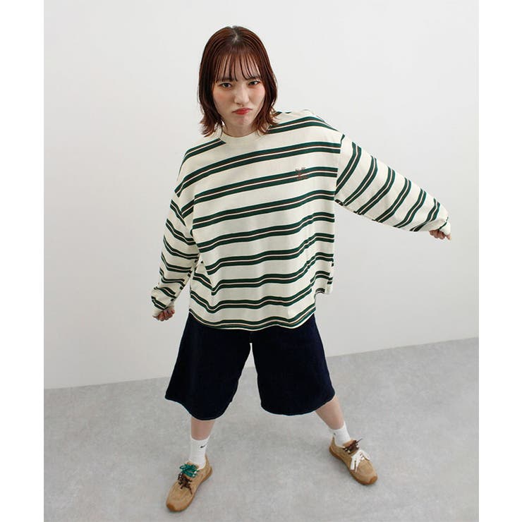 ロゴ刺繍ボーダーロンT | futier land | 詳細画像16 