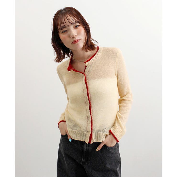 配色シアーニットカーディガン | futier land | 詳細画像10 