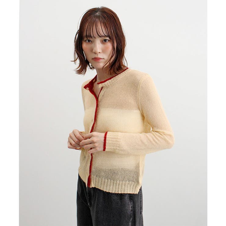 配色シアーニットカーディガン | futier land | 詳細画像11 