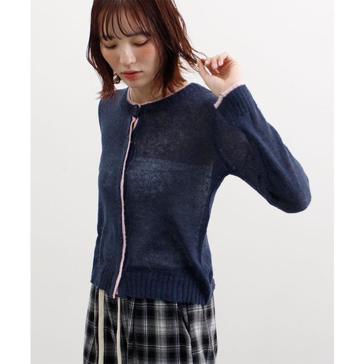 配色シアーニットカーディガン | futier land | 詳細画像16 