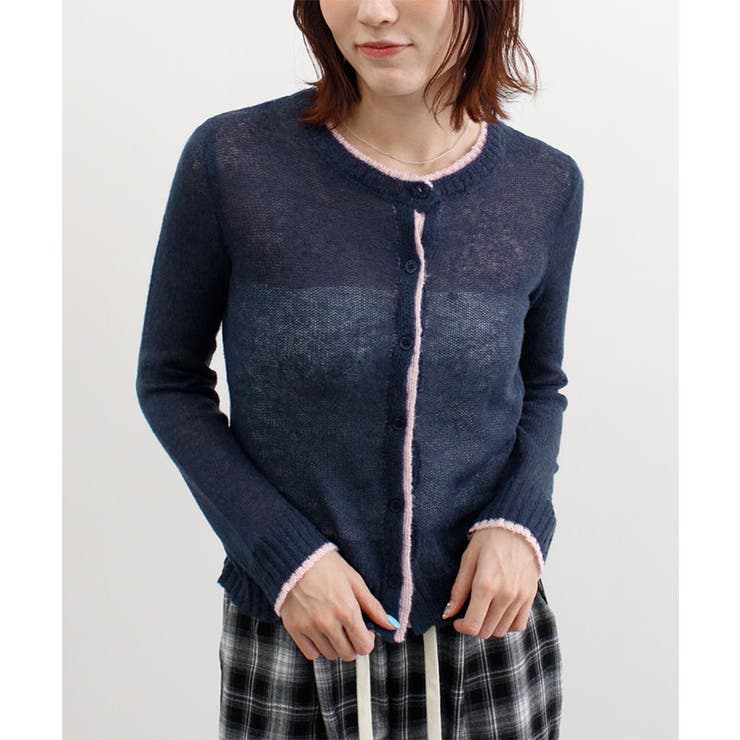 配色シアーニットカーディガン | futier land | 詳細画像17 