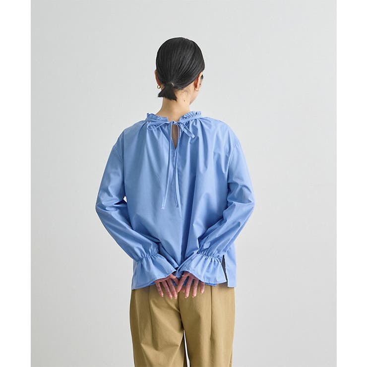 ブルー | 2wayフリルリボンブラウス | futier land