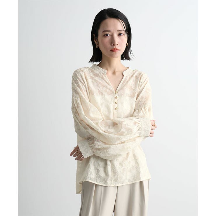 ジャガードシアーブラウス | futier land | 詳細画像9 