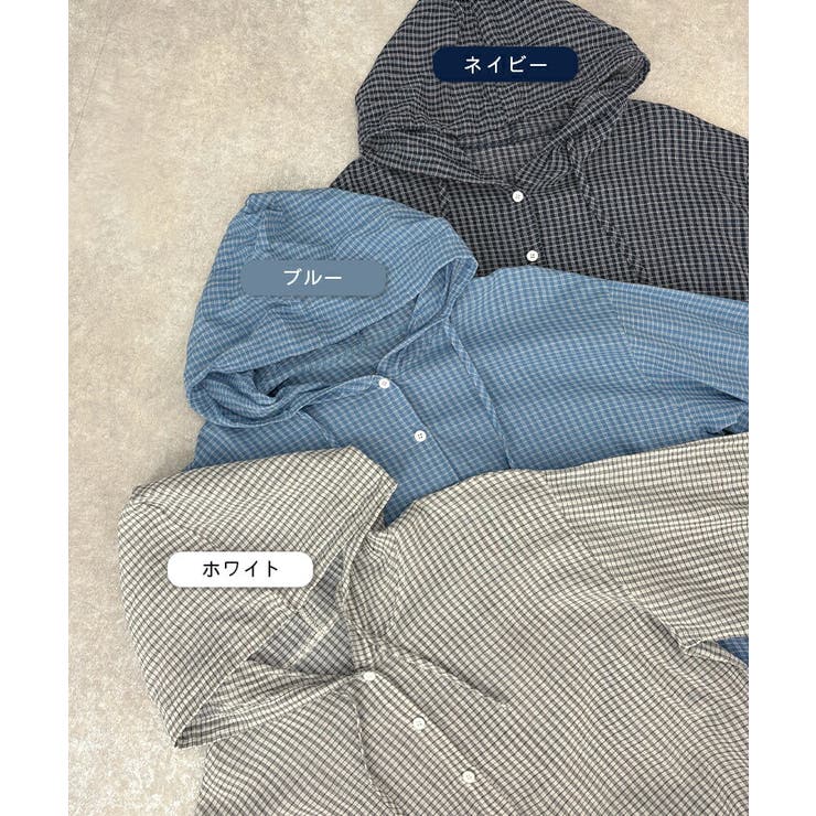 シアーチェックフードシャツ | futier land | 詳細画像2 