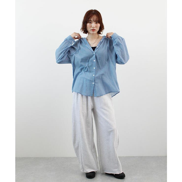 シアーチェックフードシャツ | futier land | 詳細画像9 