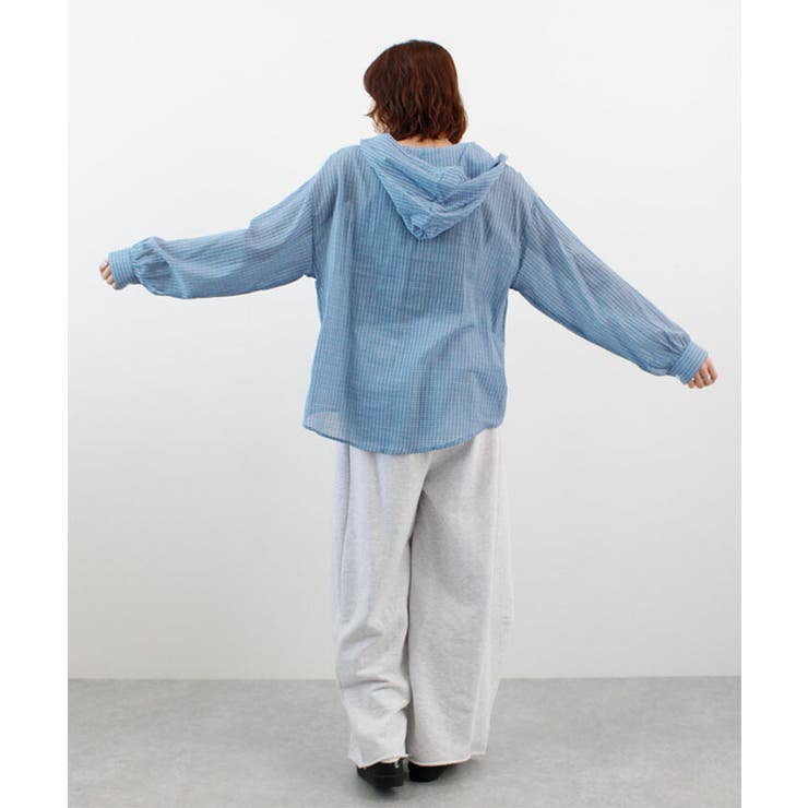 シアーチェックフードシャツ | futier land | 詳細画像10 