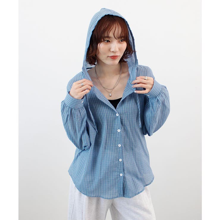 シアーチェックフードシャツ | futier land | 詳細画像11 