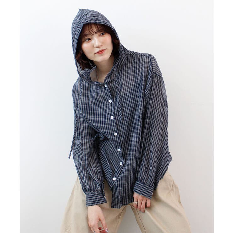 シアーチェックフードシャツ | futier land | 詳細画像14 