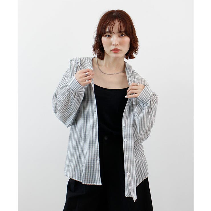 シアーチェックフードシャツ | futier land | 詳細画像18 