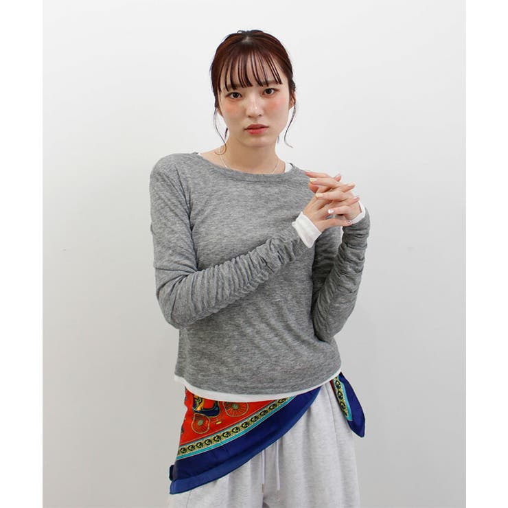 袖シャーリングシアートップス | futier land | 詳細画像14 