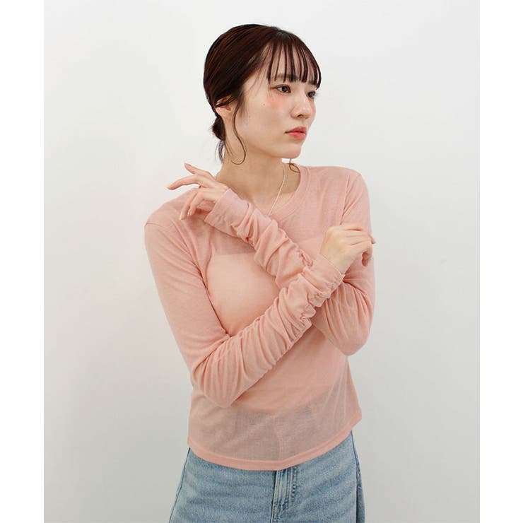 袖シャーリングシアートップス | futier land | 詳細画像16 