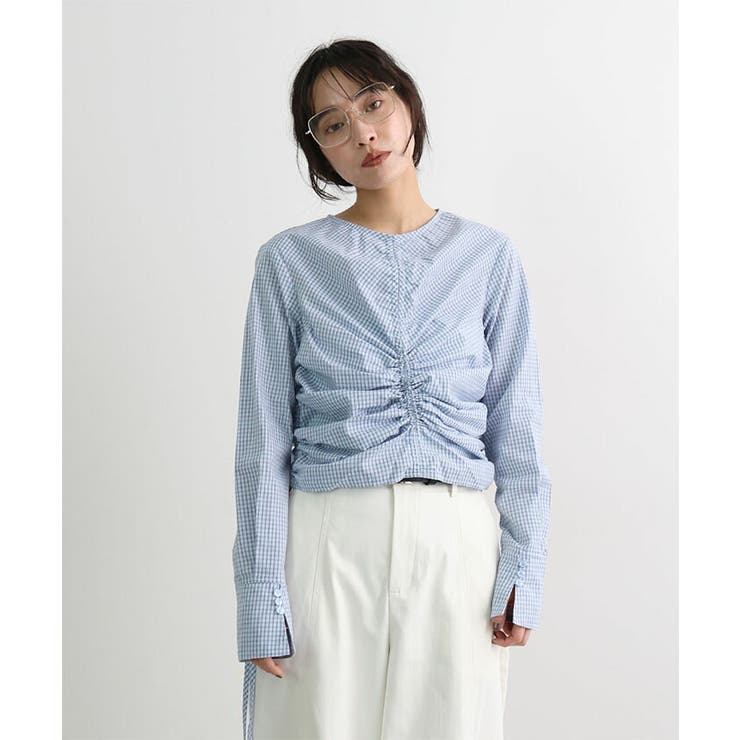チェックギャザーショート丈ブラウス/シャツ | futier land | 詳細画像11 