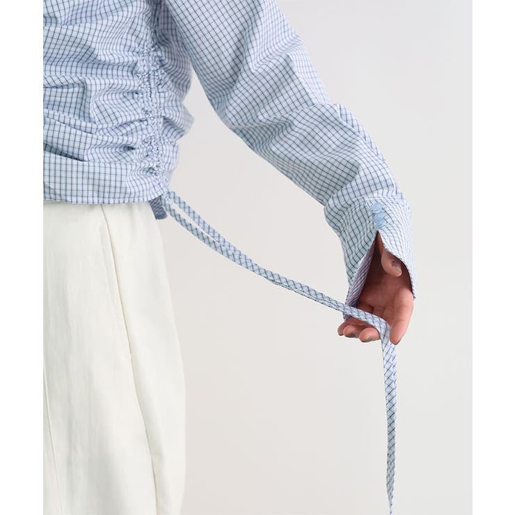 チェックギャザーショート丈ブラウス/シャツ | futier land | 詳細画像12 