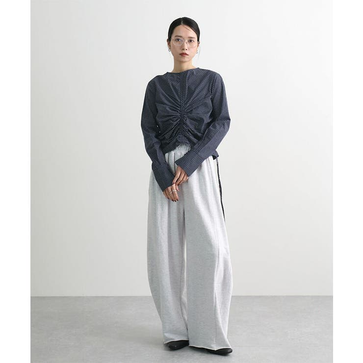 チェックギャザーショート丈ブラウス/シャツ | futier land | 詳細画像17 